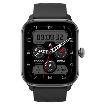 Fastrack Nitro Pro with 4.69 cm AMOLED Display and AOD, Functional Crown, BT Calling Smartwatch with Black Strap 38105pp03