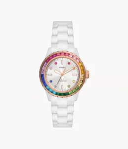 FB-01 Three-Hand White Ceramic Watch CE1129