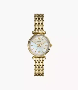 FOSSIL Carlie Mini Three-Hand Gold-Tone Stainless-Steel Watch ES4735I