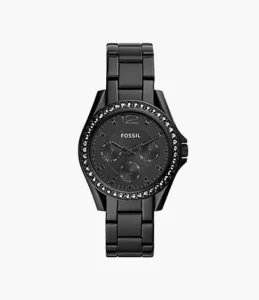 FOSSIL Riley Multifunction Black Stainless Steel Watch ES4519