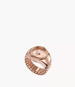 FOSSIL Ring Watch Two-Hand Rose Gold-Tone Stainless Steel ES5247