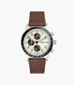 FOSSIL Sport Tourer Men Chronograph Watch with Leather Strap - FS6042I