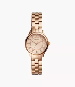 FOSSIL Womens 30 mm Modern Sophisticate Rose Gold Dial Stainless Steel Analog Watch - BQ1571