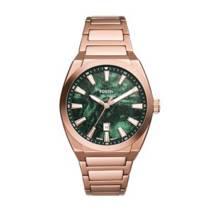 Fossil Men Green Dial Round Stainless Steel Watch - FS6074