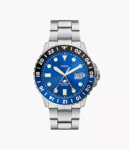 Fossil Men's Blue GMT Stainless Steel Watch FS5991