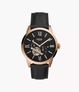 Fossil Men's Townsman Automatic Black Leather Watch ME3170