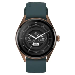 Titan Crest with 3.63 cm AMOLED Display with AOD, Functional Crown, BT Calling, Premium Smartwatch with Teal Strap 90197AP03