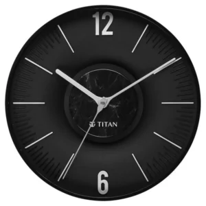 Titan Earth Flare Wall Clock - Black Marble Texture W0093PA02