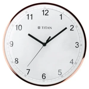 Titan Metallic Luxurious 30.4 cm Wall Clock with Crystal-Clear Domed Glass NSW0022MA01A
