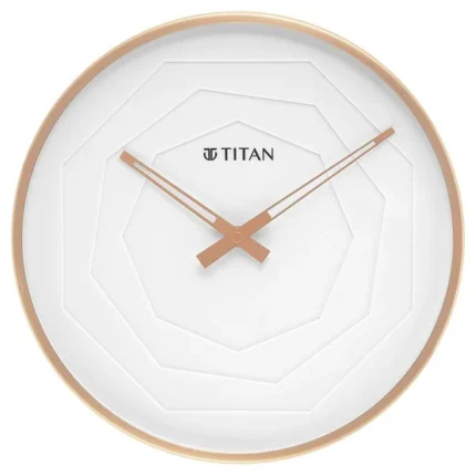 Titan Metallic Wall Clock with rose Gold Frame and Multi-layered White Dial 30 cm x 30 cm (Medium Size) NSW0078MA02