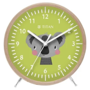Titan Wooden Shelf Clock for Kids with a Koala Cartoon Print on Dial NST0004WA01