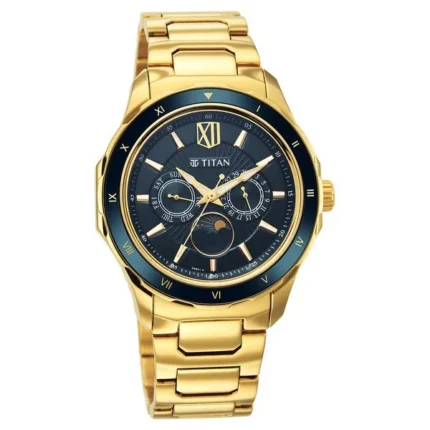 Titan NT1688KM05 Regalia Green Dial Multifunction Watch for Men with Stainless Steel Strap