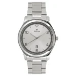 Titan NT1770SM01 White Dial Analog with Date Men’s Watch with Stainless Steel Strap
