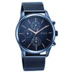 Titan NT1805QM02 Neo Splash Blue Dial Multifunction Quartz Men’s Watch with Mesh Strap