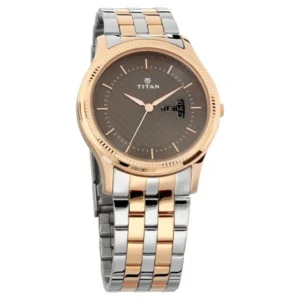Titan NT1824KM01 Brown Dial Analog Men’s Watch with Day & Date Function