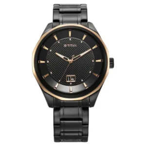 Titan NT1829KM04 Black Dial Stainless Steel Men’s Analog Watch