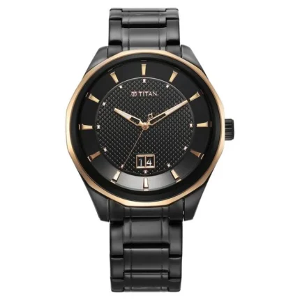 Titan NT1829KM04 Black Dial Stainless Steel Men’s Analog Watch