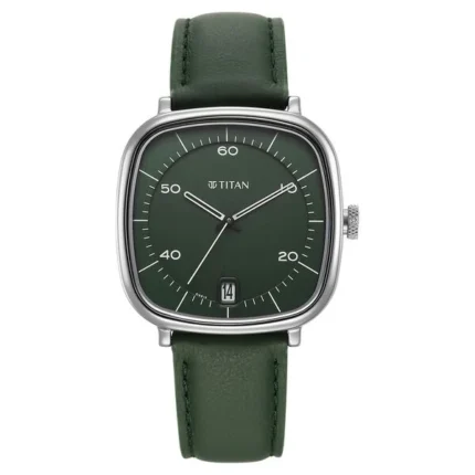 Titan Neo Curve Men’s Watch 1885SL04 with Green Dial and Stainless Steel Strap