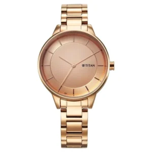 Titan Razzle Dazzle Rose Gold Dial Quartz Analog Stainless Steel Watch for Women 2648WM06