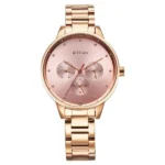 Titan Razzle Dazzle Pink Dial Quartz Analog Day and Date Rose Gold Watch for Women 2648WM08