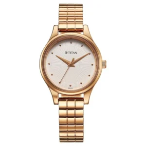 Titan Karishma NT2679WM02 Rose Gold Women’s Watch with Off-White Dial