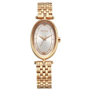 Titan Karishma 2758WM01 Women’s Watch with Silver Dial and Rose Gold Strap