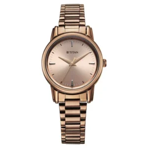 Titan NT2760QM02 Women’s Watch with Brown Dial and Brown Stainless Steel Strap