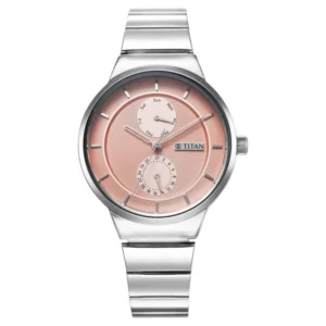 Titan Neo Women’s Watch 2761SM02 with Pink Dial and Stainless Steel Strap