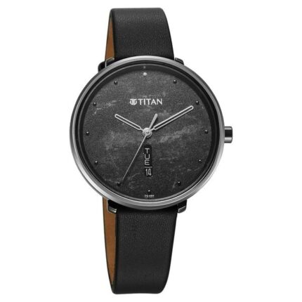 Titan Neo 2763QL01 Women’s Watch with Black Dial and Leather Strap