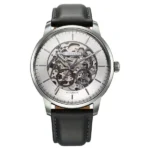 Titan Automatic Silver Dial Watch 90110QL02 with Grey Leather Strap for Men