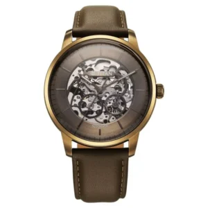Titan Automatic Watch with Brown Dial and Brown Leather Strap – 90110QL03