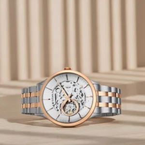 Titan NT90140KM01 Metal Mechanicals Silver Dial Dual-Tone Stainless Steel Watch for Men