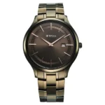 Titan NT90142QM07 Brown Dial Men’s Watch with Two-Tone Stainless Steel Strap