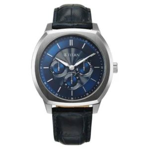 Titan 90213SL01 Regalia Arc Blue Dial Blue Leather Strap Watch for Men