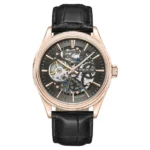 Kenneth Cole Mechanical Grey Dial Black Leather Strap Watch for Men – NTKCWGE0048904MN