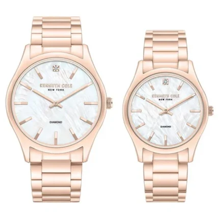 Kenneth Cole Mother of Pearl Dial Stainless Steel Strap Couple Watch – NTKCWGG0049601GLPA