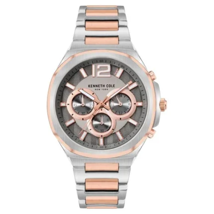 Kenneth Cole Quartz Chronograph Grey Dial Two-Toned Stainless Steel Strap Watch for Men – NTKCWGI2104902MN