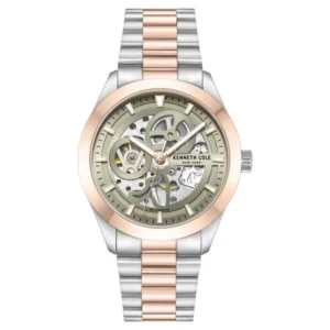 Kenneth Cole Mechanical Grey Dial Two-Toned Stainless Steel Strap Watch for Men – NTKCWGL0046702MN