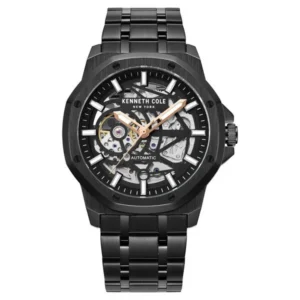 Kenneth Cole Automatic Black Dial Stainless Steel Strap Watch for Men – KCWGL2232904MN