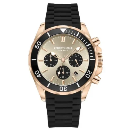 Kenneth Cole Quartz Chronograph Grey Dial Silicone Strap Watch for Men – NTKCWGO0027103MN