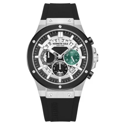 Kenneth Cole Quartz Chronograph Silver Dial Silicone Strap Watch for Men – NTKCWGO0035501MN