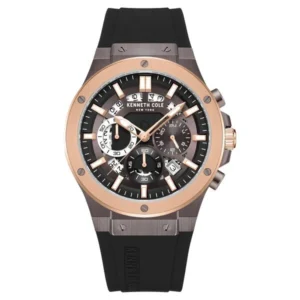 Kenneth Cole Quartz Chronograph Brown Dial Silicone Strap Watch for Men – NTKCWGO0035503MN