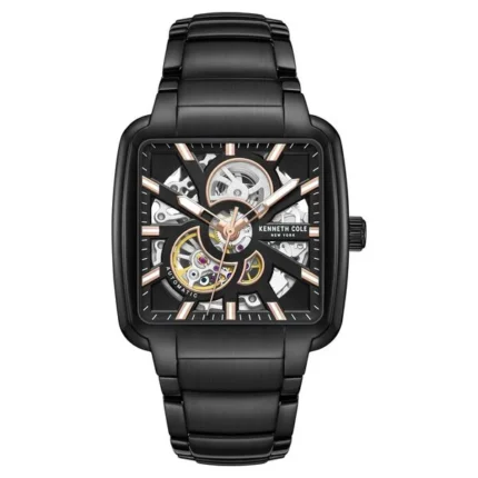 Kenneth Cole Automatic Black Dial Black Stainless Steel Strap Watch for Men – NTKCWGY0046503MN