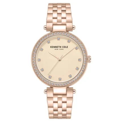 Kenneth Cole Quartz Analog Rose Gold Dial Stainless Steel Strap Watch for Women – KCWLG0048502LD