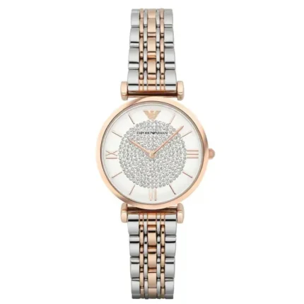 Emporio Armani Quartz Analog Mother of Pearl Dial Stainless Steel Strap Watch for Women – AR1926I