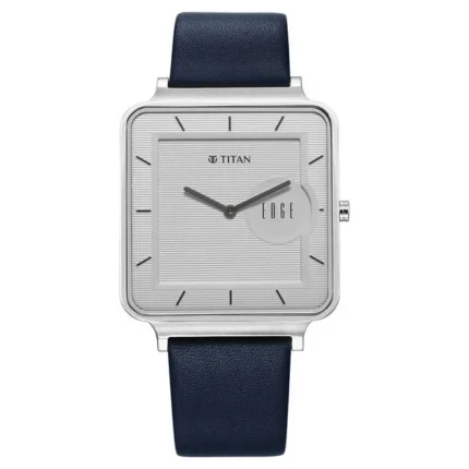 Titan Edge Quad NT10017SL01 Men’s White Dial Blue Leather Strap Watch