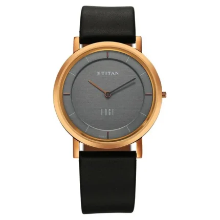 Titan NT1595WL09 Men’s Anthracite Dial Leather Strap Watch
