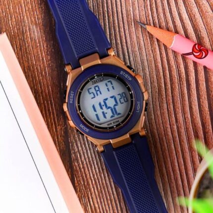 Zoop Digital Watch with Rose Gold Case, Digital Dial and Blue Strap for Boys Kids 16047PP01