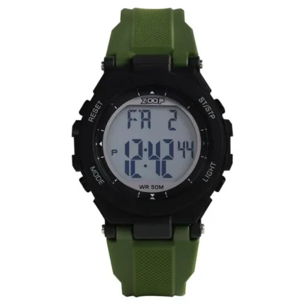Zoop Digital Watch with Black Case, Digital Dial and Green Strap for Boys Kids 16047PP04