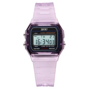 Zoop Transparent Digital Watch with Black Dial and Purple Strap for Girls Kids 16049PP05
